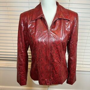 Vintage I.N. Studio Red Snake Print Jacket size 10 petite